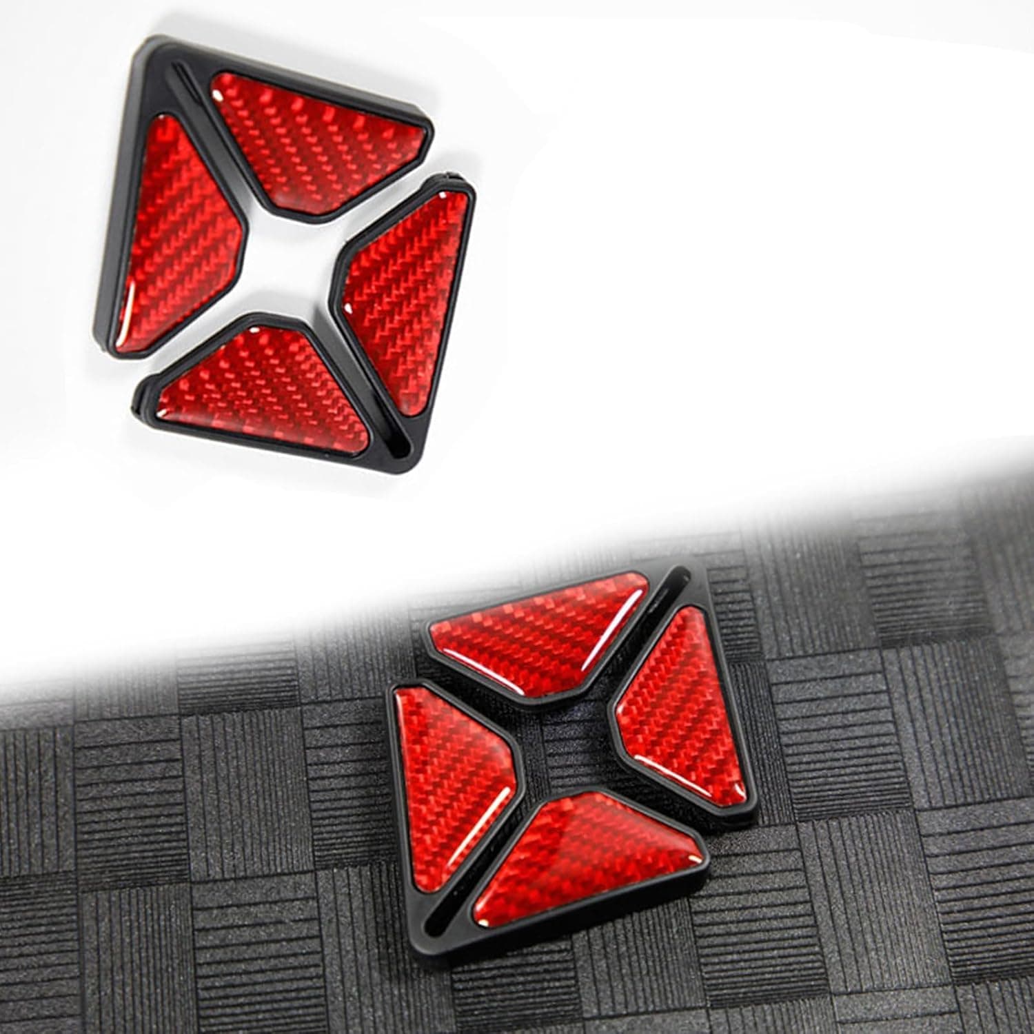 CarFrill 2PCS Car Door Corner | Anti Collision Strip Real Carbon Fiber Protection Stickers for SUV & Truck | Red Vehicle Exterior Decoration