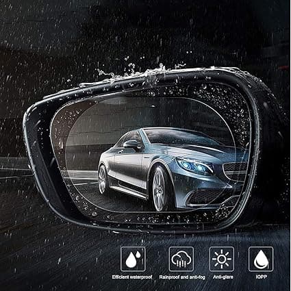 CarFrill 2PCS Anti Fog Rearview Mirror Film Waterproof, Anti Glare, Nano Film for Car, Scratch and Mist Protection (5.9x3.9 Inches)