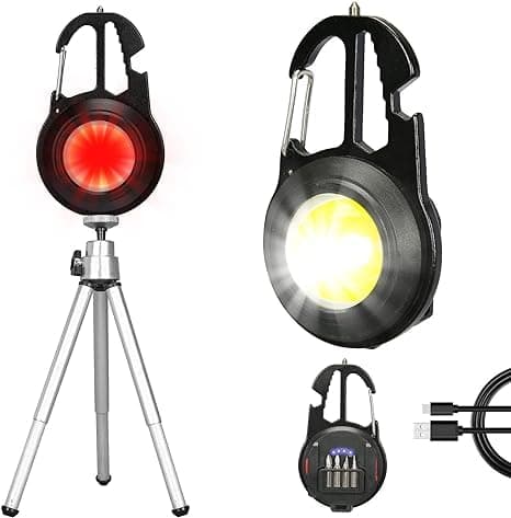 CarFrill Keychain Flashlight LED Small Work Light | 1000 Lumens Rechargeable COB Flashlight with 7 Modes
