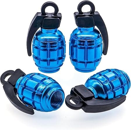 CarFrill 4PCS Tire Valve Stem Caps, Aluminium Alloy Valve Stem Covers for Cars, Trucks, SUVs, Motorcycles, Bikes, and Bicycles Universal Fit, Durable & Anti Corrosion.