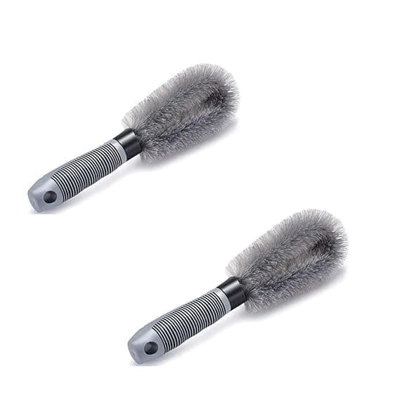 CarFrill Steel and Alloy Wheel Cleaning Brush | Set 2 Pcs Rim Cleaner for Car, Motorcycle & Bicycle Tire Brush Washing Tool