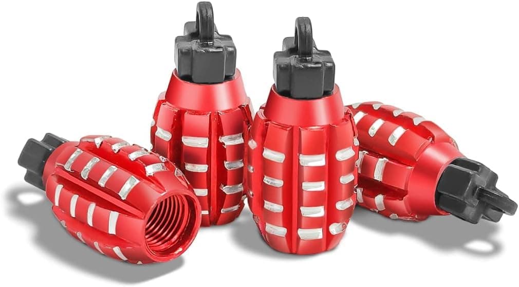 CarFrill Aluminum Valve Stem Caps for Car, Truck, Motorcycle | 4 Pcs Creative Styling Valve Caps for Car Wheels | Custom Car Valve Caps