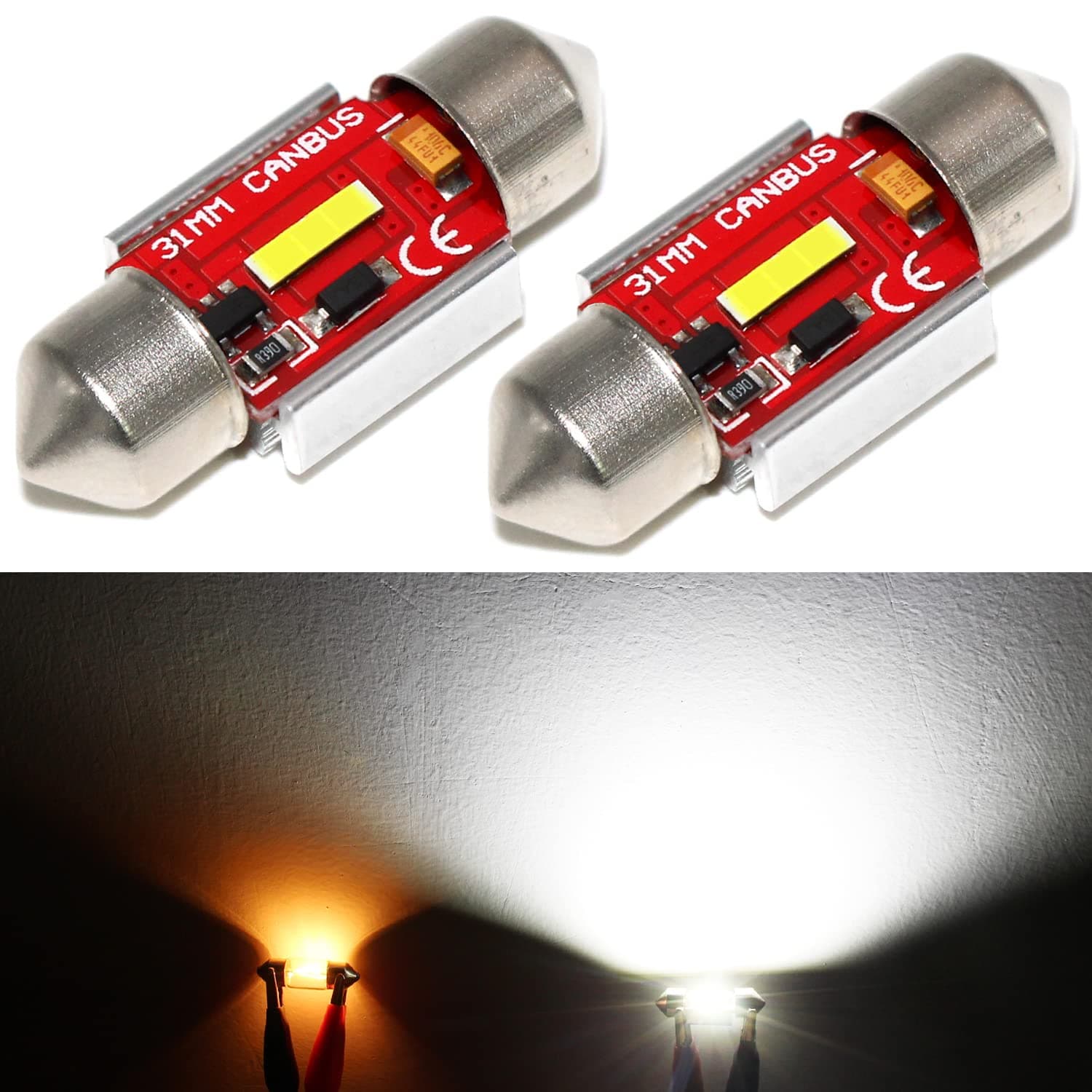 CarFrill 600 Lumens 31mm Festoon LED Bulb for Car | Map Dome License Plate Light Error Free CANBUS CSP 1860 SMD Pack of 3