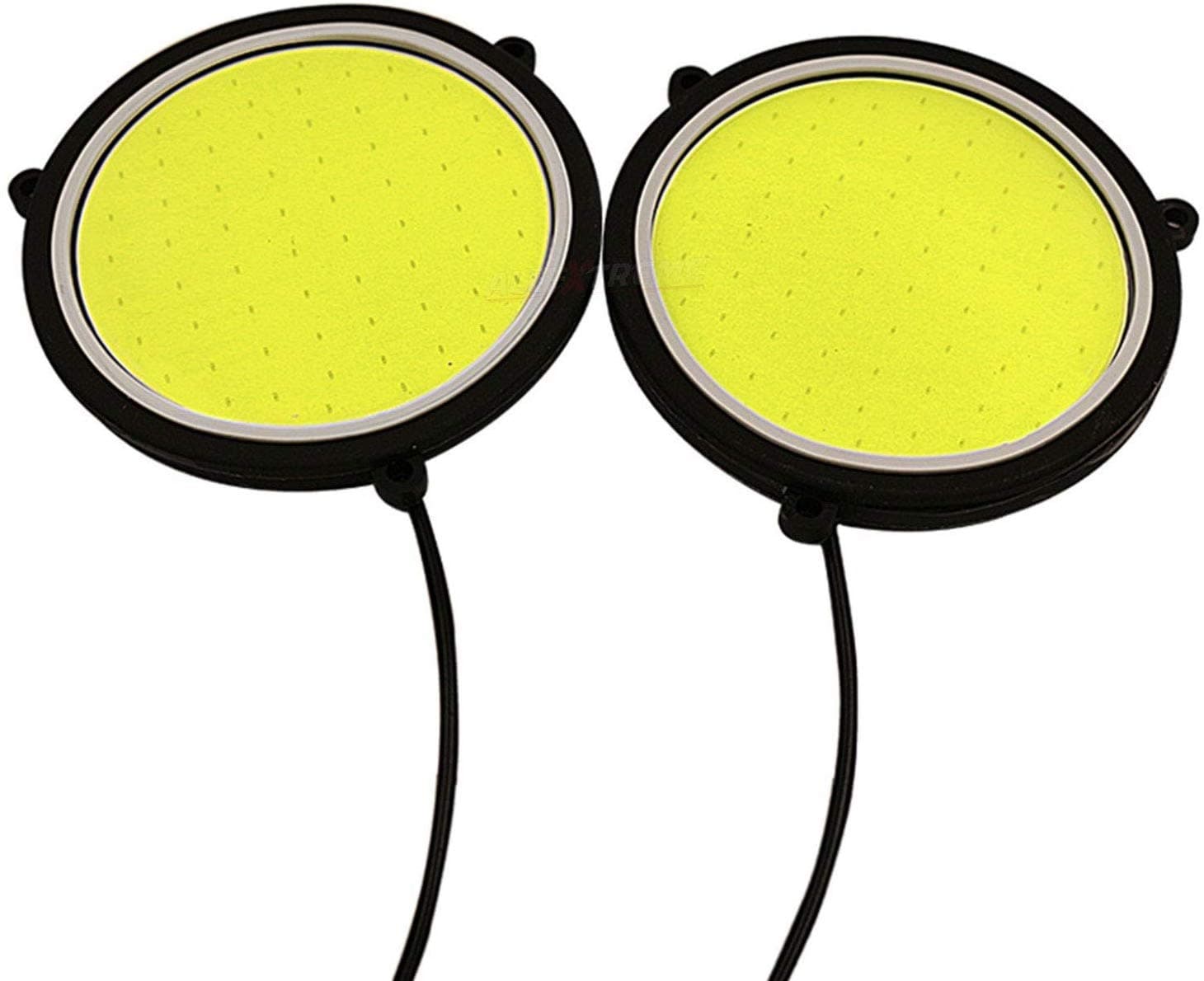 CarFrill 72 mm Round COB LED Switchback Daytime Running Light Set of 2 for Car | LED Front Lights