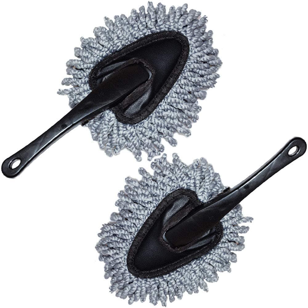 CarFrill Microfiber Dash Duster 2 Pack | Super Soft Interior Cleaning Brush for Car & Home | Wet & Dry Use Gray