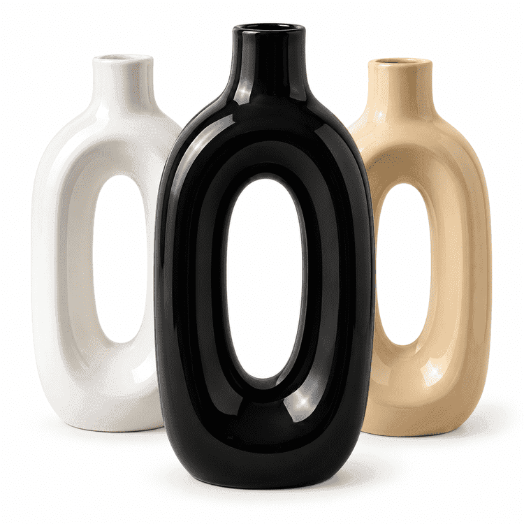 VIBSHA Ceramic Flower Vase for Pampas Grass | Elegant Home Decor | Beautiful Flower Vase