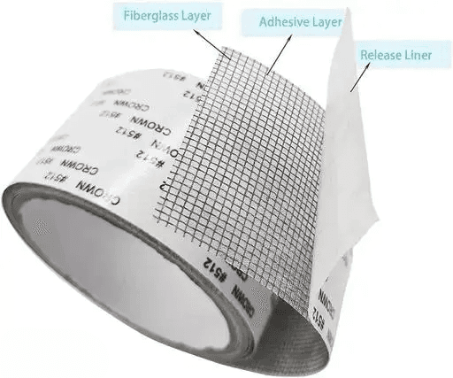 Window Screen Repair Tape | Waterproof & Strong Adhesive Mesh Tape for Door Tears & Holes | 200cm x 5cm | Black Color