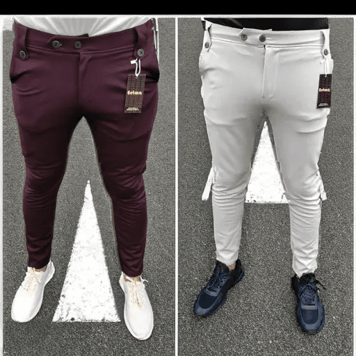 Eetma Lycra Jogger Pants for Men & Boys | Slim Fit, Soft & Stretchable | Maroon & Grey | Gym, Yoga, Casual Wear