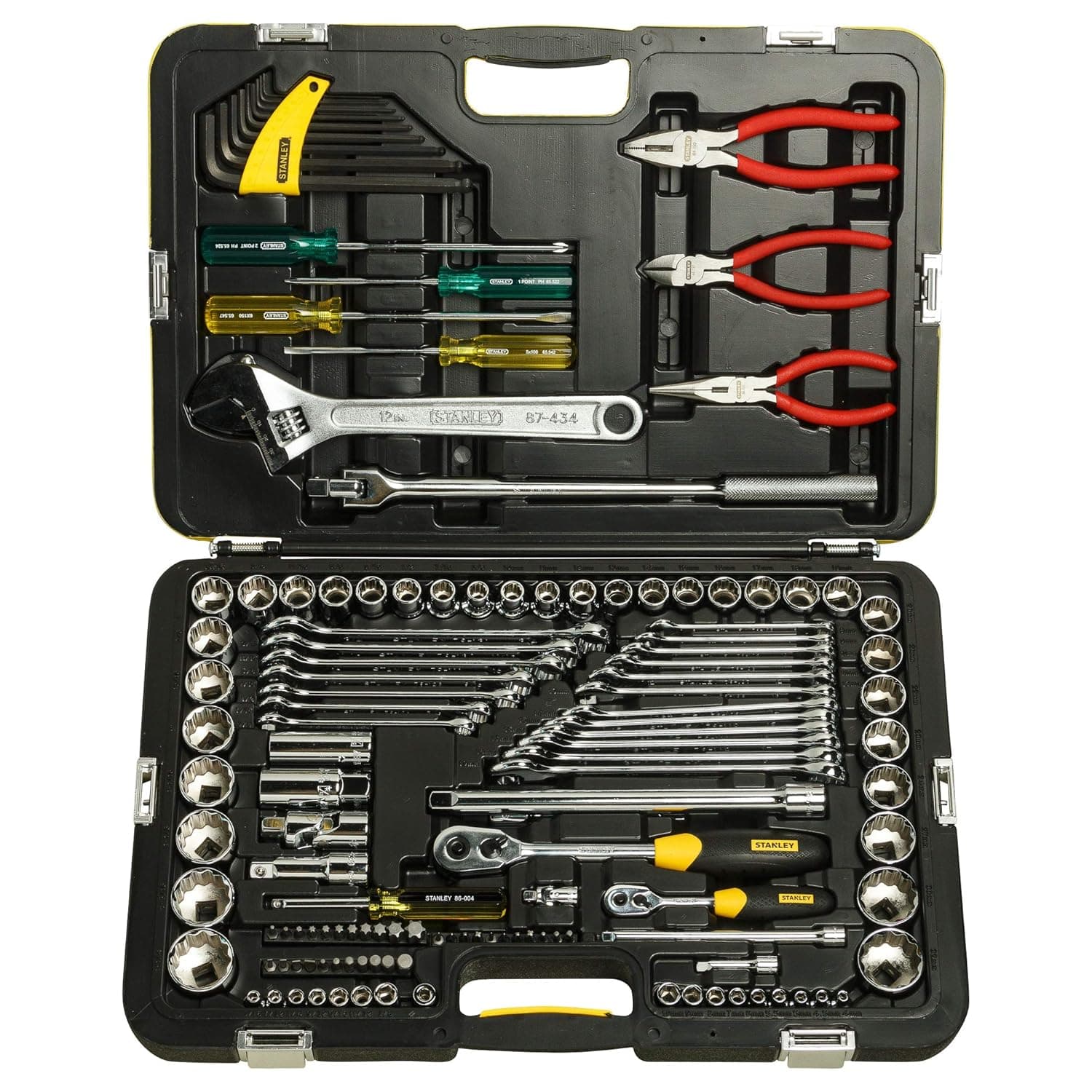 Stanley 132 Pcs Metric & A/F Tool Kit | 99-059 Complete Hand Tool Set for Professionals and DIY