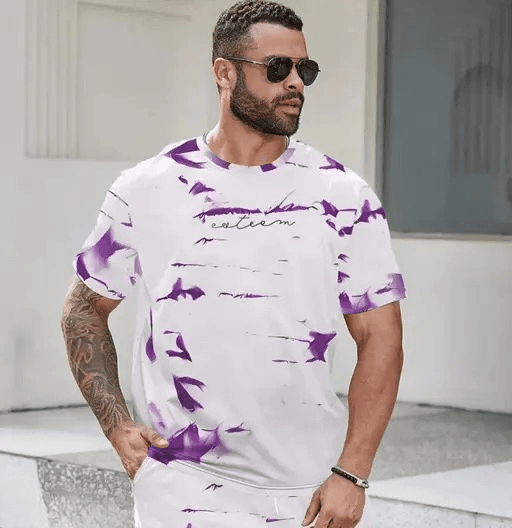 Men's Allover Printed Round Neck T-Shirt – Stylish & Comfortable Unisex Wear| XS to XXL