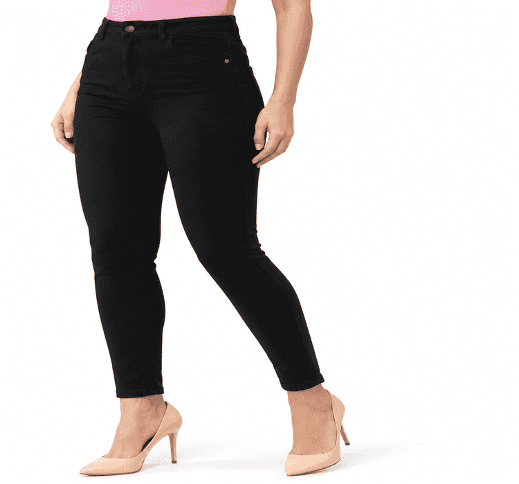 SuperFit Super High Waist Jeans for Women | Stretch Denim Slim Fit Plus Size | Blue Wash Comfort