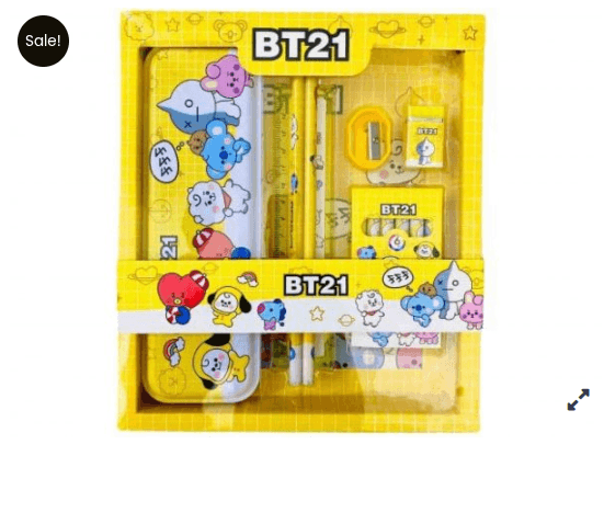 Stationery Set with Box| Pencil & Accessories | Complete School Supplies for Kids & Students | Durable| Compact Design