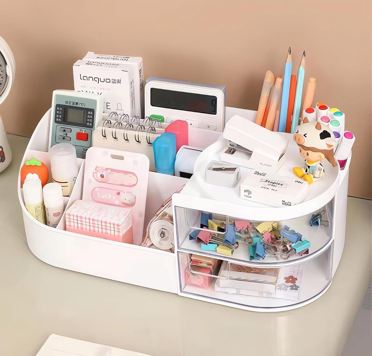 Shrigana Makeup Organizer | Elegant Makeup Box for Storage | Transparent Drawer Vanity for Skincare & Cosmetics | White Cosmetic Organizer for Women