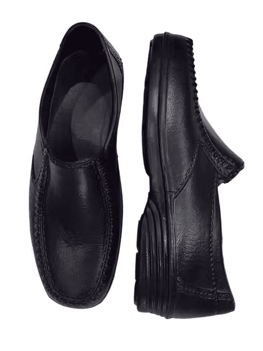 Men's Black Formal Rubber Shoes | Lightweight Slip-On Casual Shoes | Premium Comfort