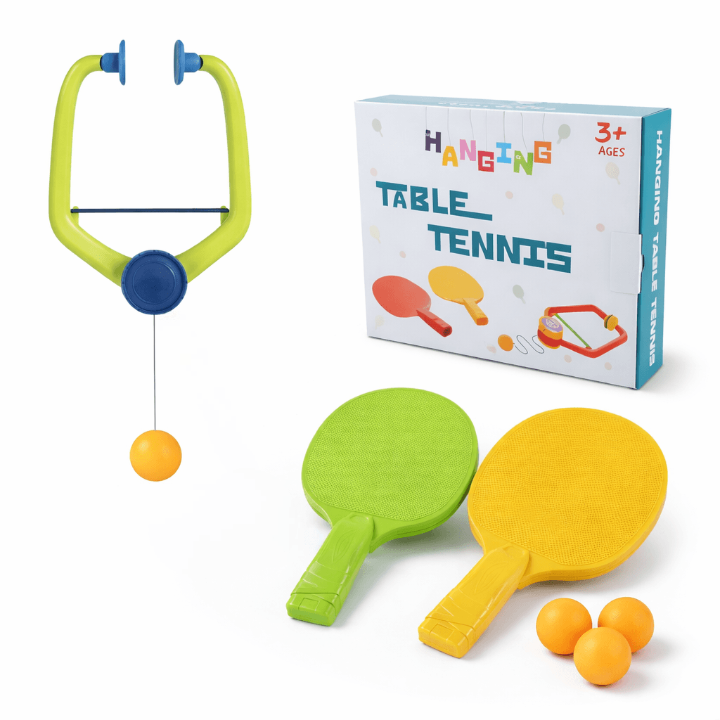 Hanging Table Tennis Trainer Toys for Kids & Adults | Rebound Rackets and Balls Base Training Practice Set | Indoor & Outdoor Game