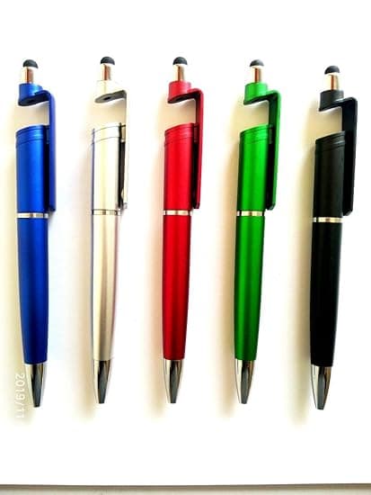 3-in-1 Capacitive Stylus Pen with Mobile Stand | Writing Pen for Touch Screens | Compatible with Android Smartphones & Tablets (Pack of 4)