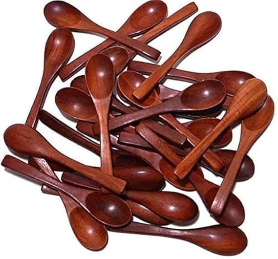 Handmade Wooden Masala Spoon for Small Containers | Eco-Friendly, Durable, Perfect for Tea, Coffee, Sugar & Spices |Pack of 48 | Ideal for Kitchen Use | CICONIA Wooden Handicrafts
