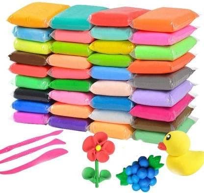 Air Dry Clay | Non-Toxic Soft Clay Kit for Kids | Creative Art & Craft Set | Multi Color Modeling Magic Putty with Tools | Pack of 48
