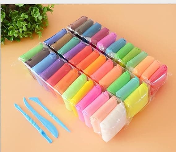 Air Dry Clay 24 Colors | Super Light Soft Clay Kit for Kids | Creative Art & Craft DIY Set | Modeling Clay Fun Toy with Tools