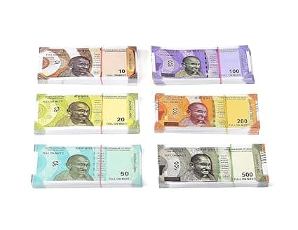 Dummy Playing Fake Notes 240 Pcs | Educational Money for Kids | Artificial Currency Notes 10, 20, 50, 100, 200, 500 | Multicolor Learning & Play Toy