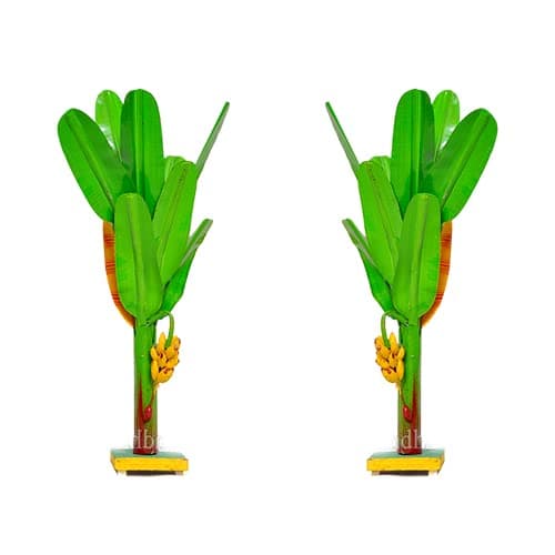 Handicrafts Banana Tree Pair 15 Inch | Green Decorative Banana Tree for Home & Festival Décor | Handmade Pooja Showpiece