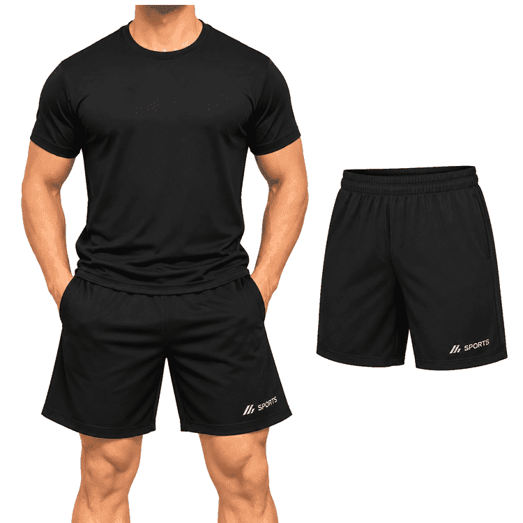 Black Polyester Men's Shorts Pack of 2 | Breathable, Lightweight M Size, Gym & Casual Use
