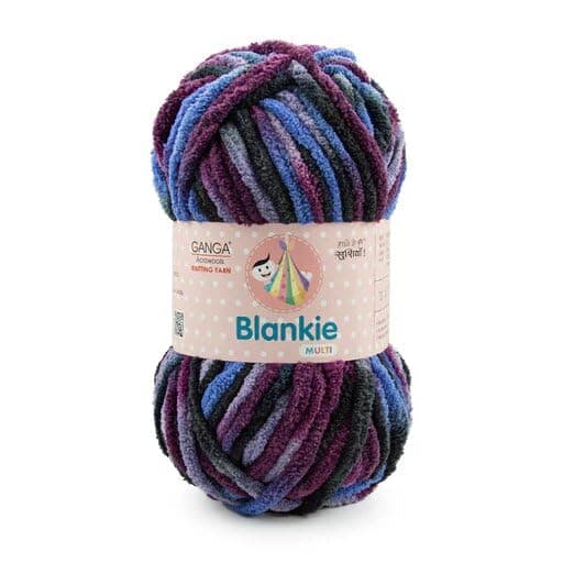 Ganga Acrowools Chenille Yarn Super Soft| 100gm Each| Multicolor Pack of 4 | DIY Knitting Crochet Crafts