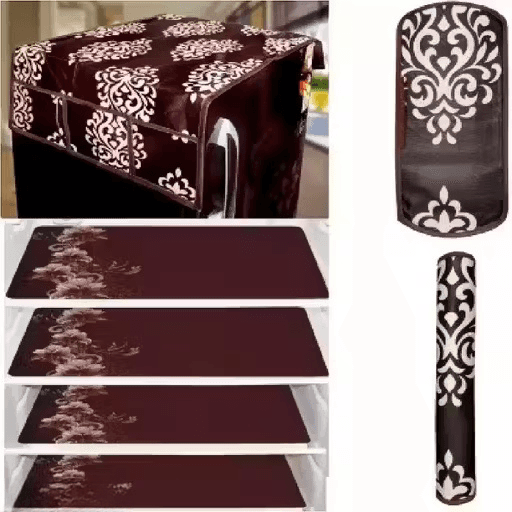 Kitchen Care Essentials | Fridge Top Protector with 4 Multi-Purpose Mats & Handle Covers