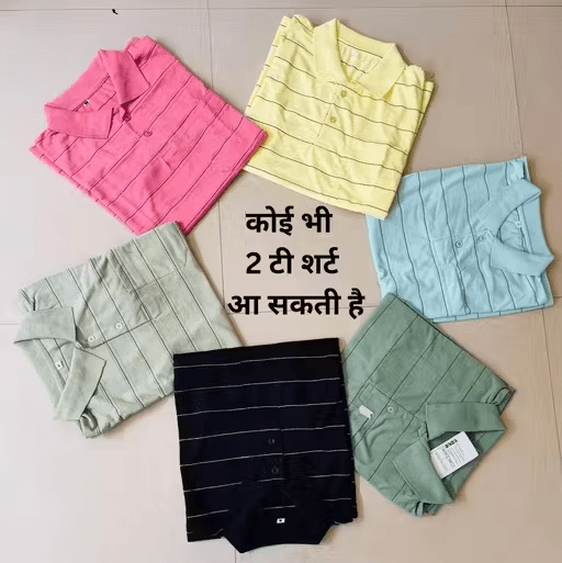 Men Cotton Collar T-Shirt with Pocket Combo Pack of 2 | Comfortable Breathable Daily Wear for Men | Half Sleeves Summer Essential | L Size