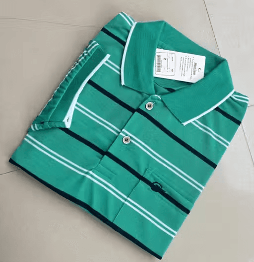Men Cotton Collar T-Shirt Half Sleeves | Soft Breathable | Green Casual Tshirt for Daily Wear | L Size