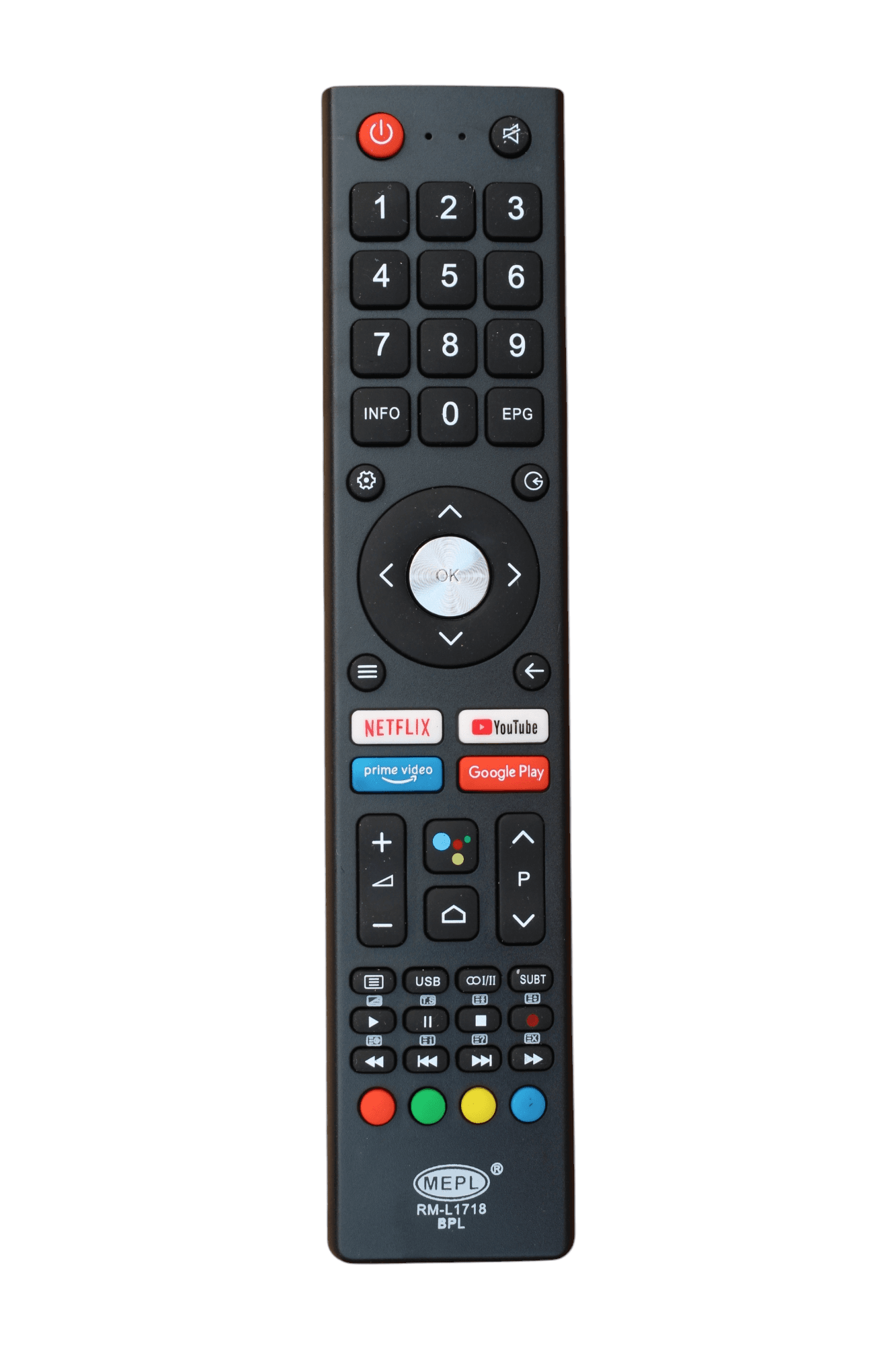 V3Deals Compatible BPL/China/Chinese Assembled Smart Led/LCD TV Remote Control for Smart Android 4K LED UHD HD TVs | Non Voice | Match Each Button Before Purchase (BPL L1718)