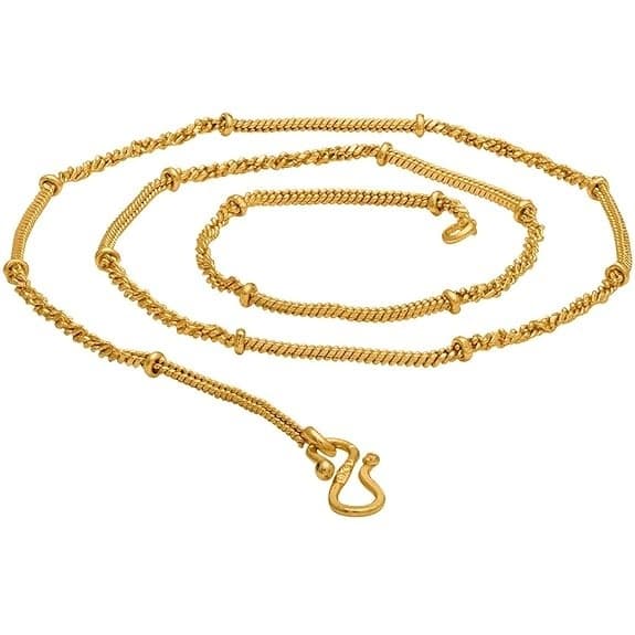 H2 Fashion Collection Gold-Plated Chain for Men & Women | Lightweight Chain | Non-Tarnish Stylish Necklace for Casual & Traditional Outfits | Durable Gold Finish Jewellery for Gifting & Everyday Use