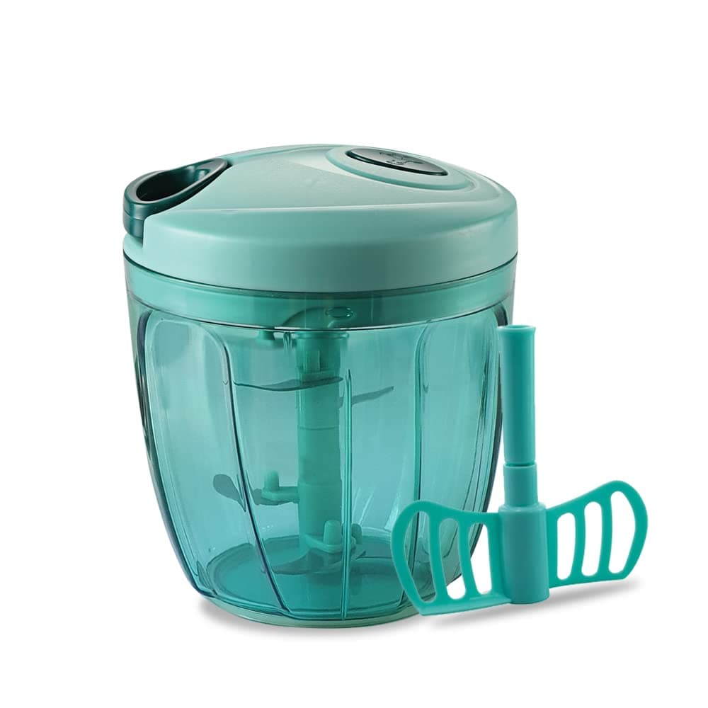 Pigeon Handy Chopper XL | 5 Stainless Steel Blades & Plastic Whisker for Quick Chopping of Vegetables & Fruits | Green