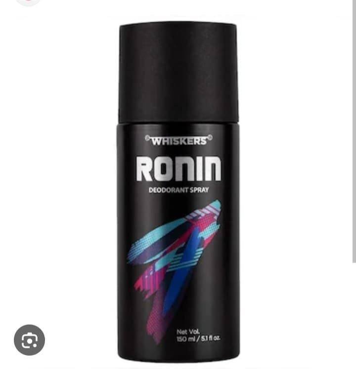 Whiskers Ronin Deodorant Body Spray 150ml for Men Long Lasting Fresh Fragrance Daily Use Anti Odour Perfume Spray Masculine Scent Grooming Essential