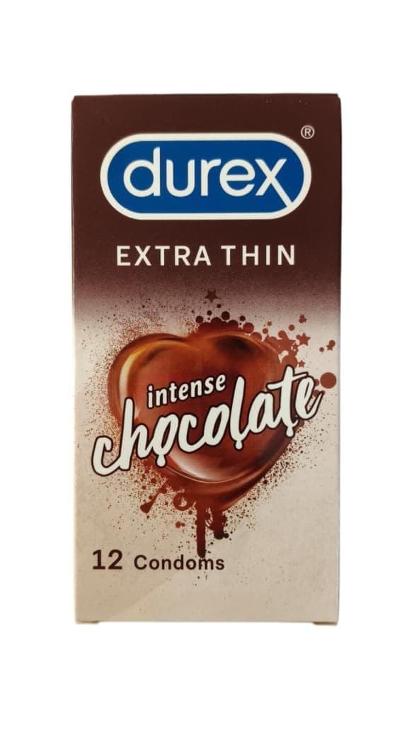 Premium Durex Extra Thin Intense Chocolate Flavoured Condoms for Men 10s – Ultra-Thin Lubricated Latex Condoms High Sensitivity Oral Sex Protection Pac